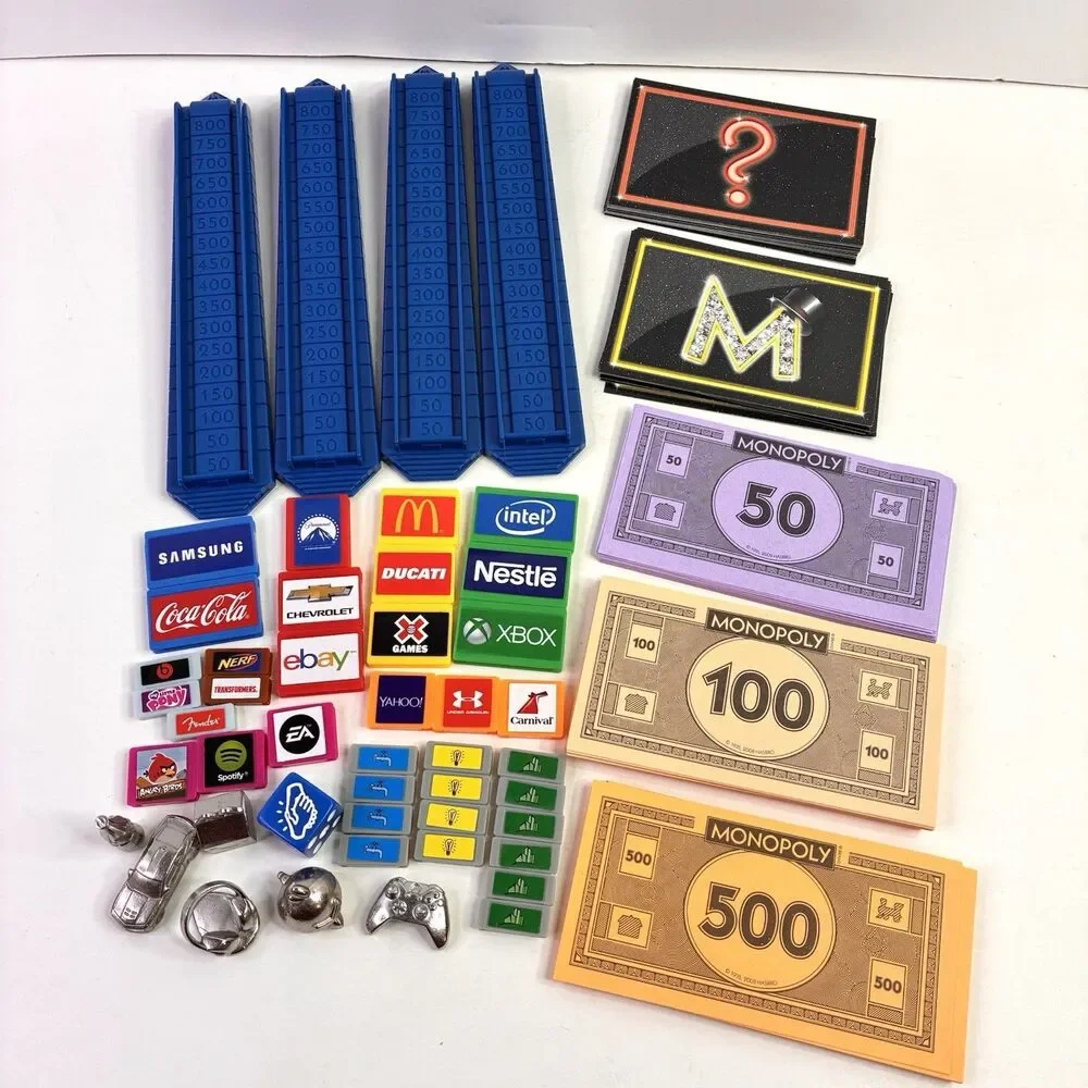 Monopoly Empire Board Game Replacement Pieces 4 Towers 6 Tokens Cards Money